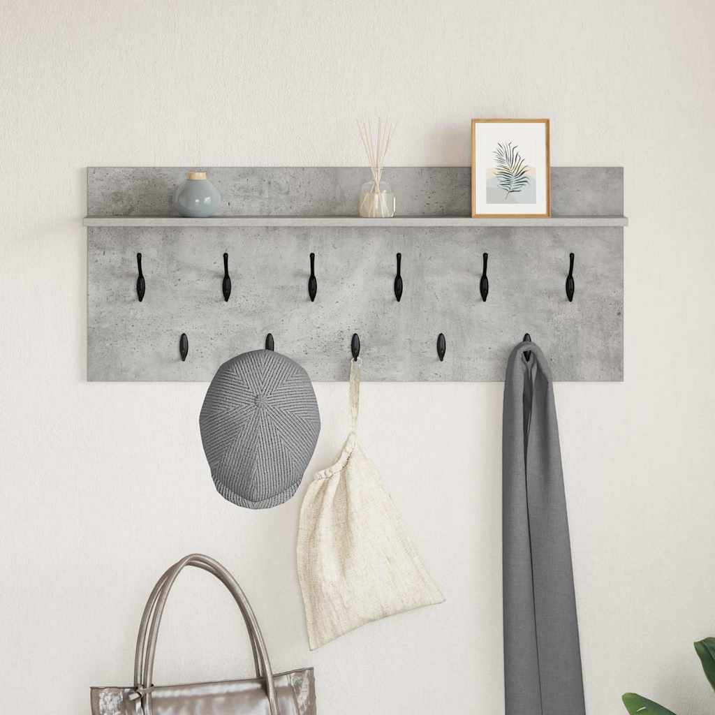 Vegghengt kleshenger Betonggrå 100 x 40 x 12 cm Konstruert tre