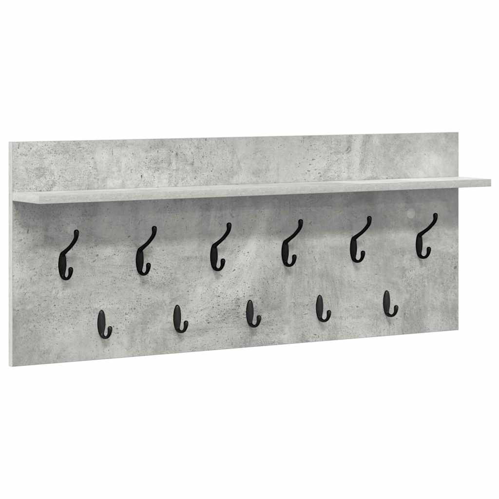 Vegghengt kleshenger Betonggrå 100 x 40 x 12 cm Konstruert tre