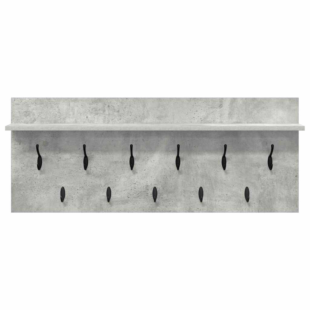 Vegghengt kleshenger Betonggrå 100 x 40 x 12 cm Konstruert tre