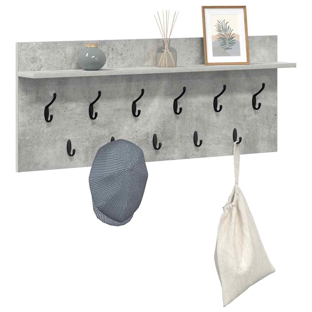 Vegghengt kleshenger Betonggrå 100 x 40 x 12 cm Konstruert tre