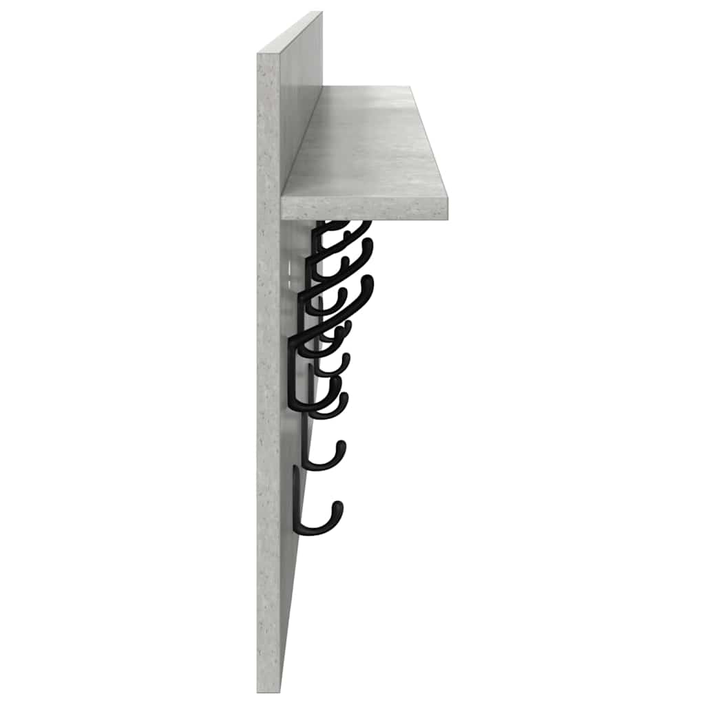 Vegghengt kleshenger Betonggrå 100 x 40 x 12 cm Konstruert tre
