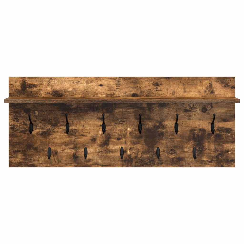 Vegghengt kleshenger Røkt eik 100 x 40 x 12 cm Konstruert tre