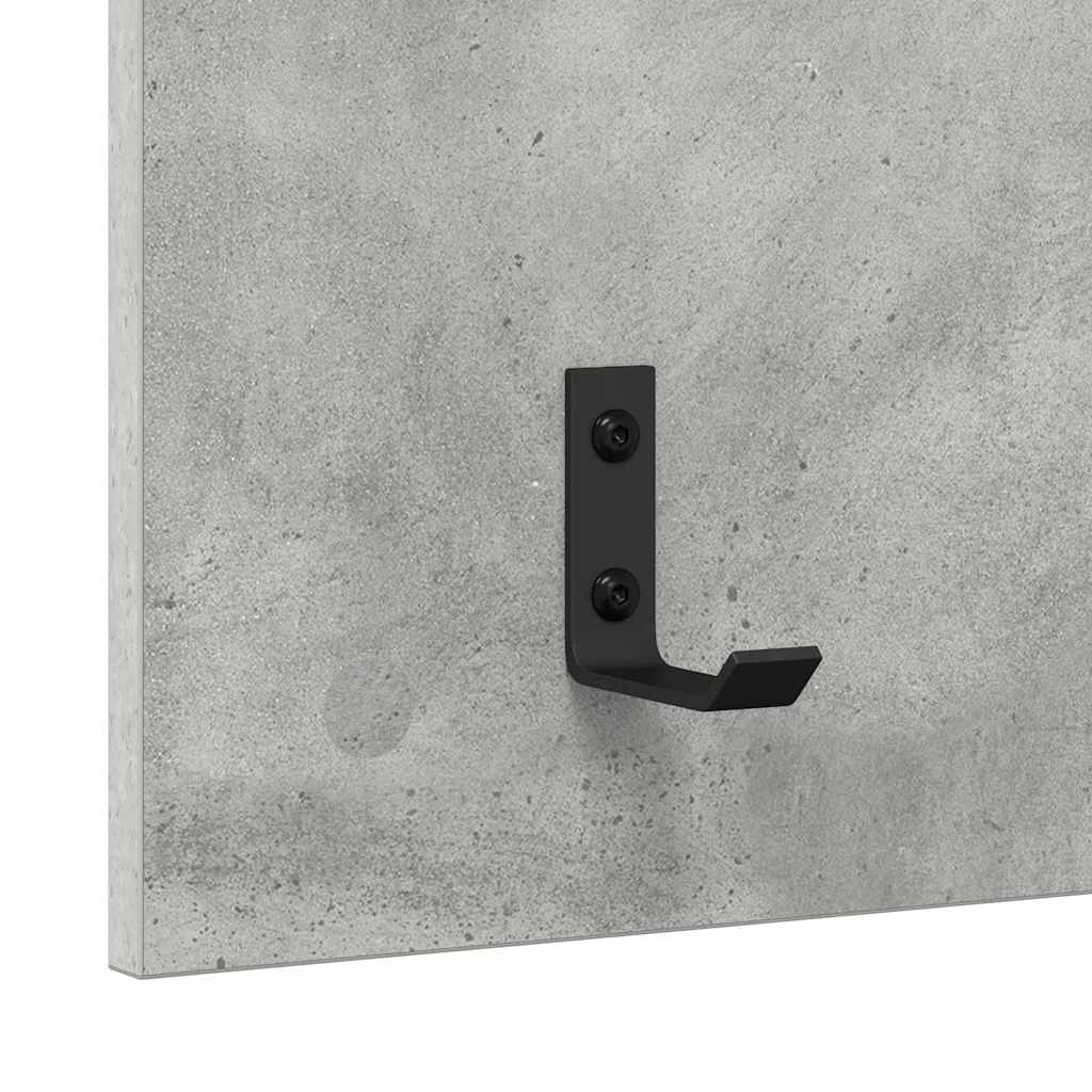 Vegghengt kleshenger Betonggrå 90 x 40 x 10 cm Konstruert tre