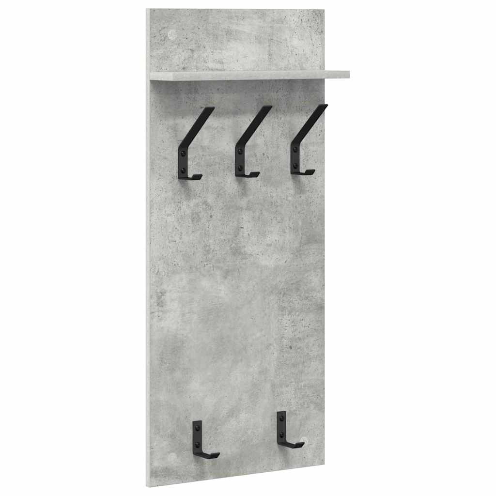 Vegghengt kleshenger Betonggrå 40 x 10 x 90 cm Konstruert tre