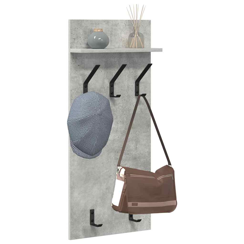 Vegghengt kleshenger Betonggrå 40 x 10 x 90 cm Konstruert tre