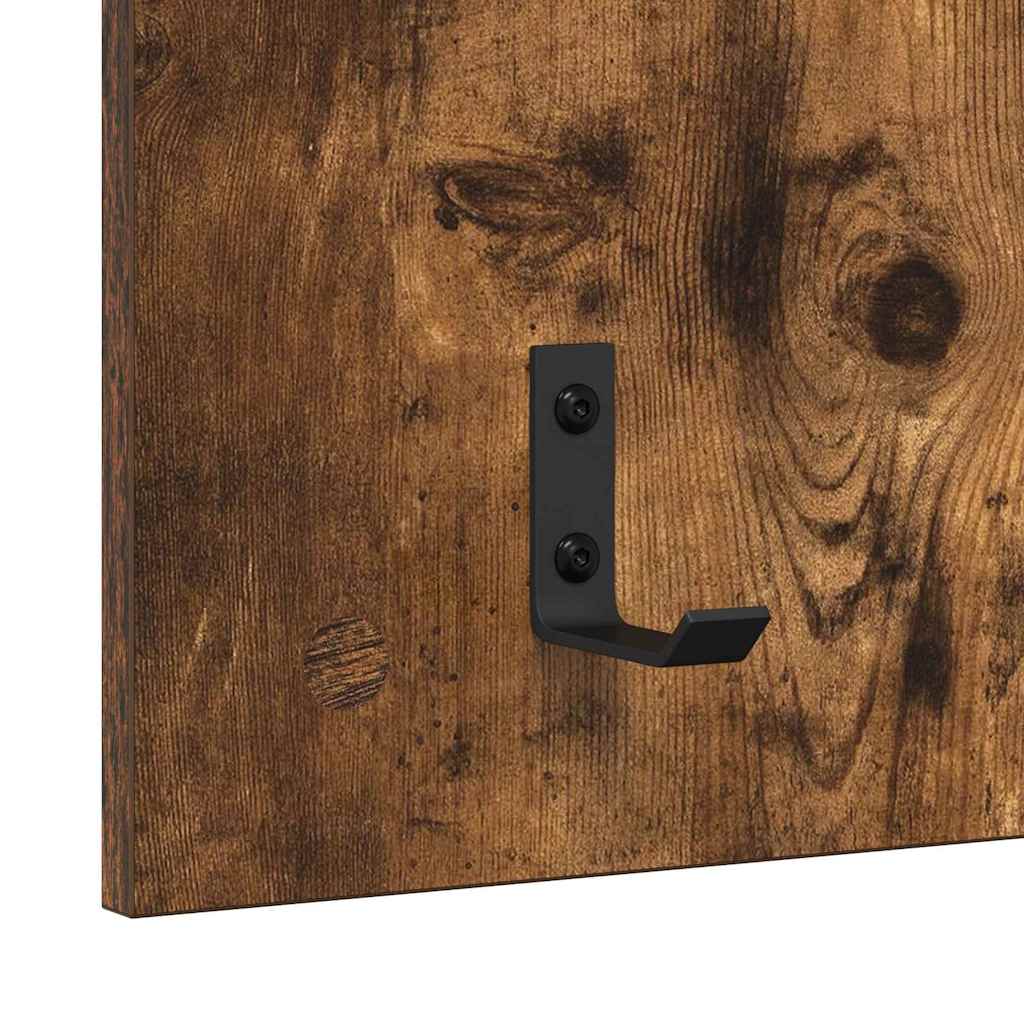 Vegghengt kleshenger Røkt eik 90 x 40 x 10 cm Konstruert tre