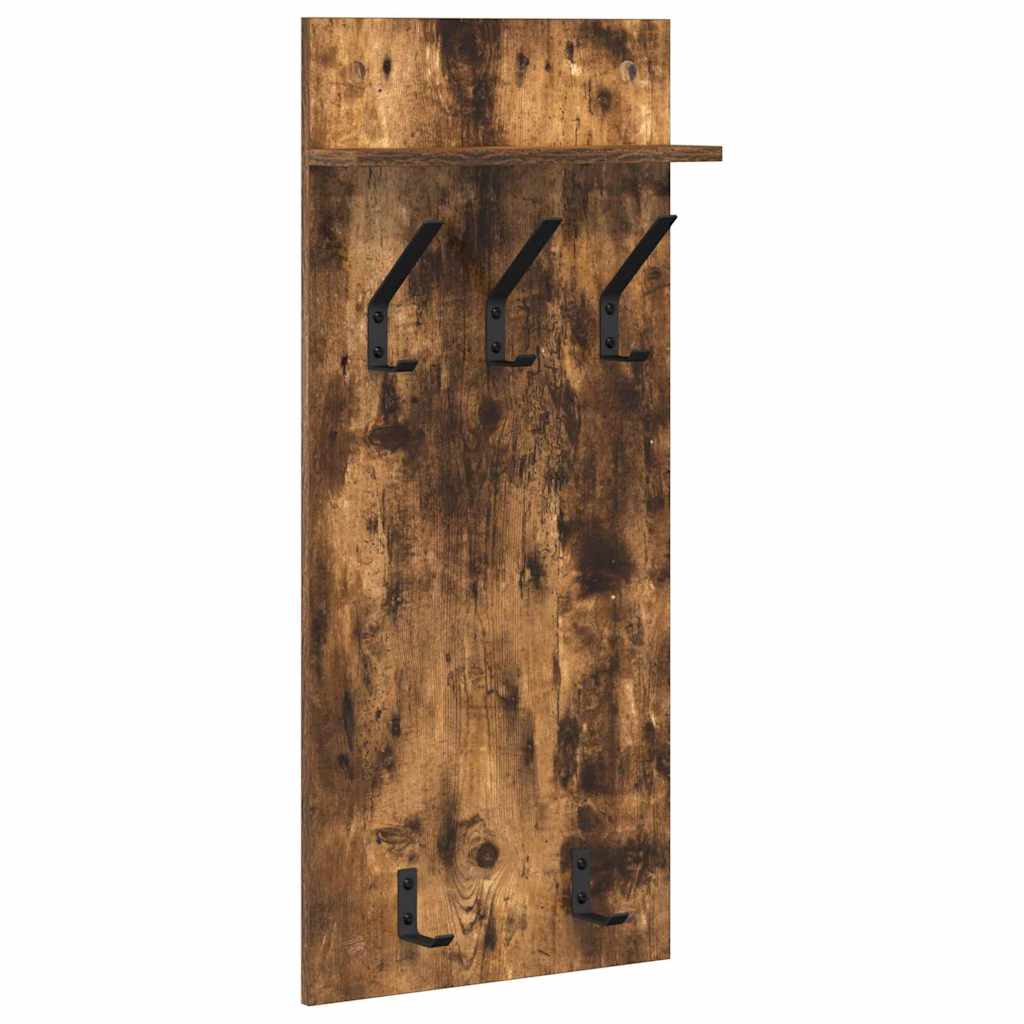 Vegghengt kleshenger Røkt eik 40 x 10 x 90 cm Konstruert tre