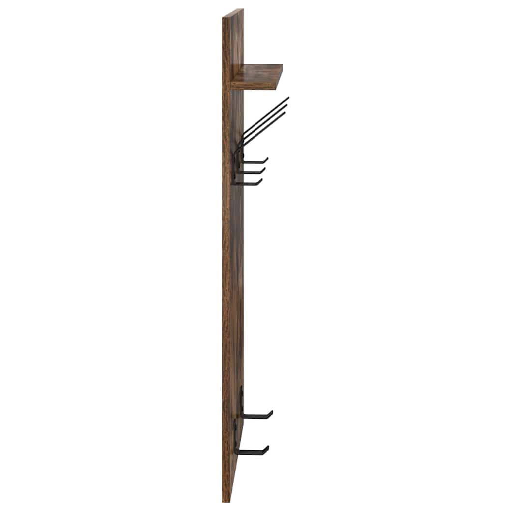Vegghengt kleshenger Røkt eik 90 x 40 x 10 cm Konstruert tre
