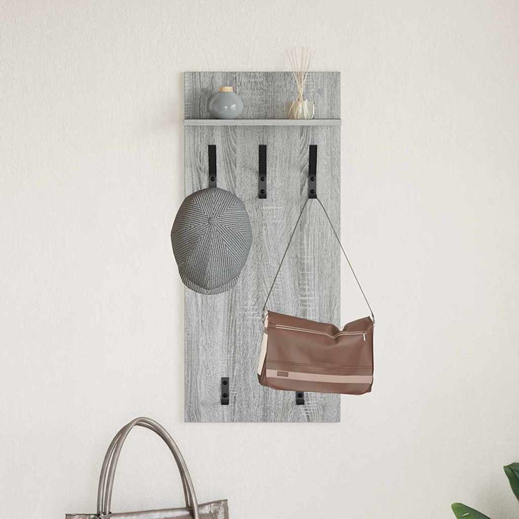 Vegghengt kleshenger Grå Sonoma 40 x 10 x 90 cm Konstruert tre