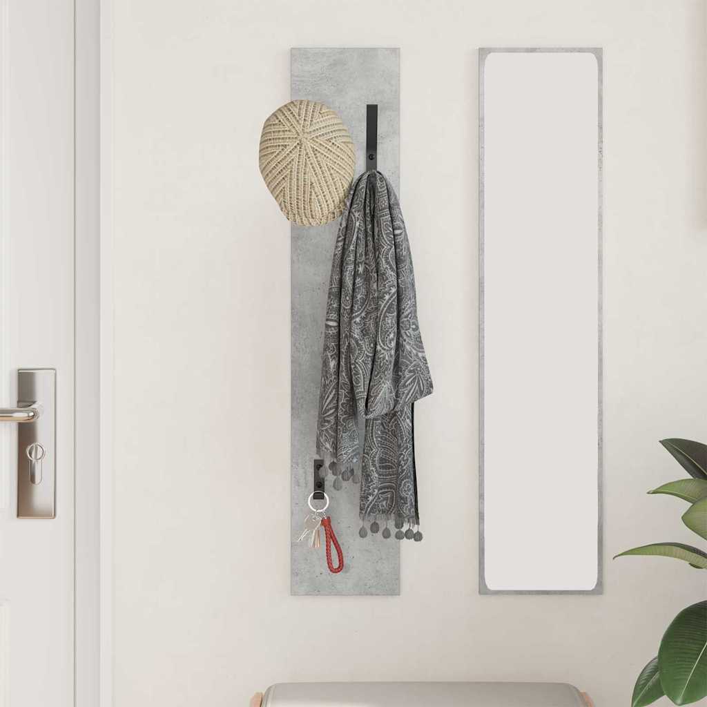 Vegghengt kleshenger Veggmontert Betonggrå 20 x 1,5 x 100 cm