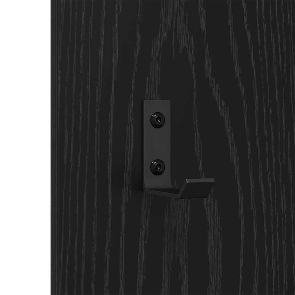 Vegghengt kleshenger Veggmontert Svart Eik 30 x 1,5 x 80 cm