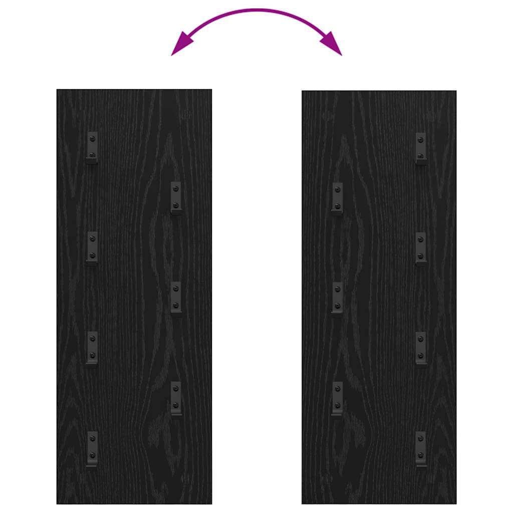 Vegghengt kleshenger Veggmontert Svart Eik 30 x 1,5 x 80 cm