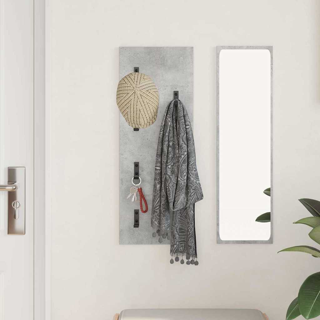 Vegghengt kleshenger Betonggrå 30 x 1.5 x 80 cm Konstruert tre