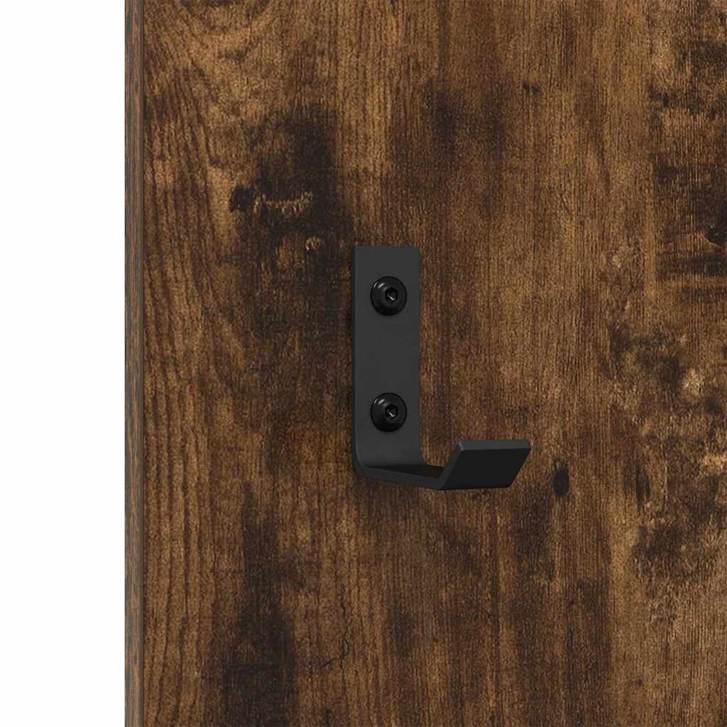 Vegghengt kleshenger Røkt eik 30 x 1.5 x 80 cm Konstruert tre