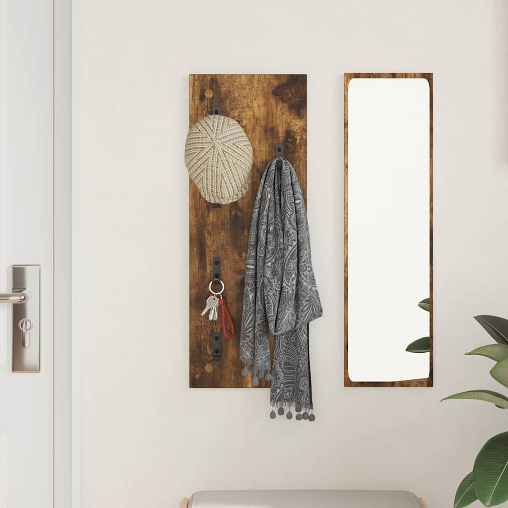 Vegghengt kleshenger Røkt eik 30 x 1.5 x 80 cm Konstruert tre