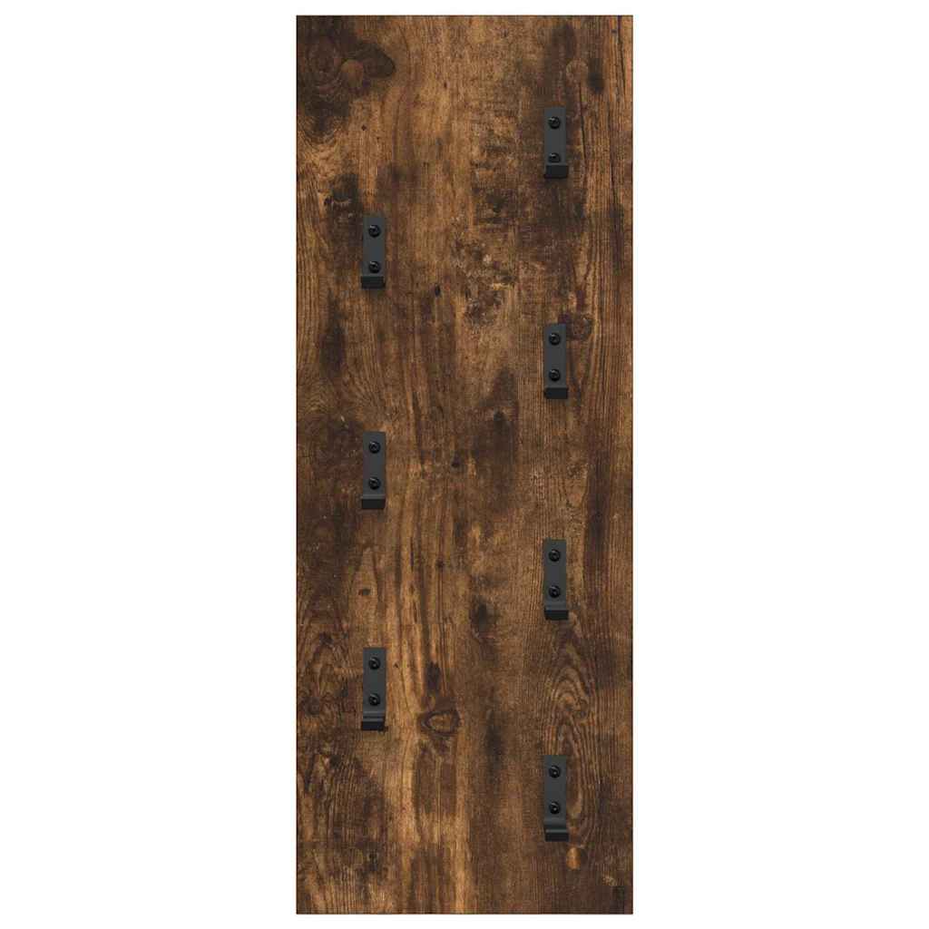 Vegghengt kleshenger Røkt eik 30 x 1.5 x 80 cm Konstruert tre