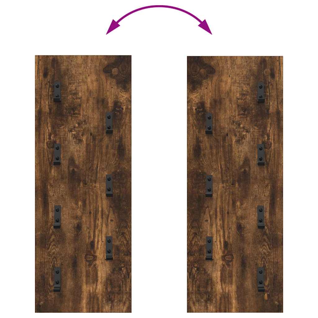 Vegghengt kleshenger Røkt eik 30 x 1.5 x 80 cm Konstruert tre