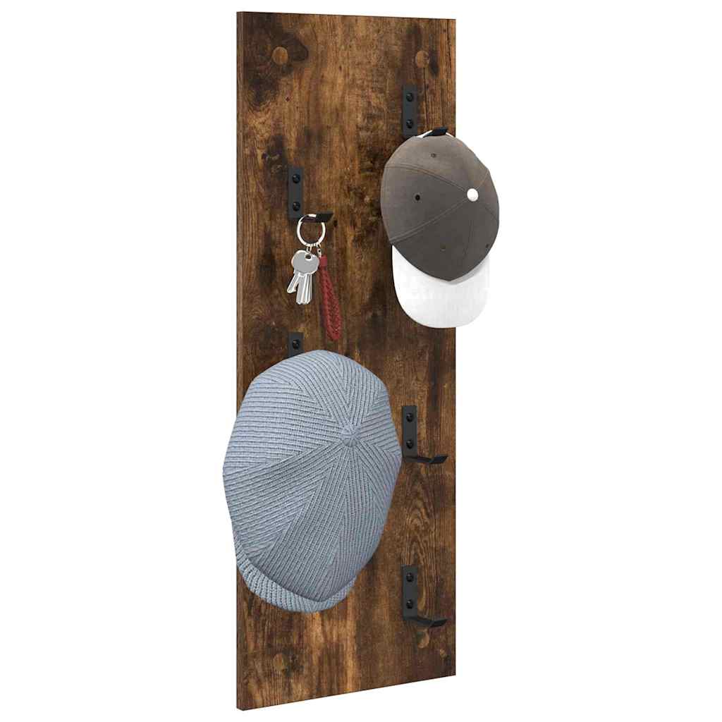 Vegghengt kleshenger Røkt eik 30 x 1.5 x 80 cm Konstruert tre