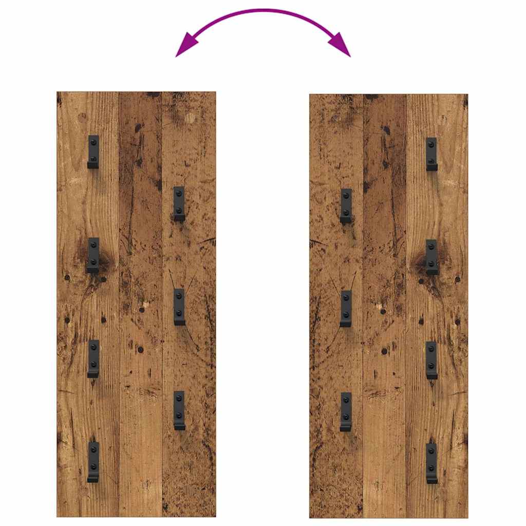 Vegghengt kleshenger Veggmontert Gammelt tre 30 x 1,5 x 80 cm