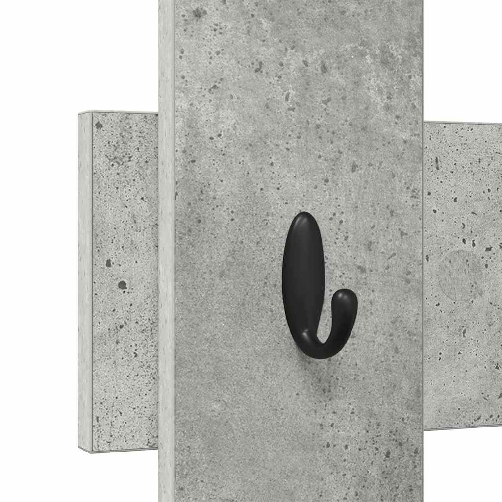 Vegghengt kleshenger Betonggrå 60 x 3 x 82 cm Konstruert tre
