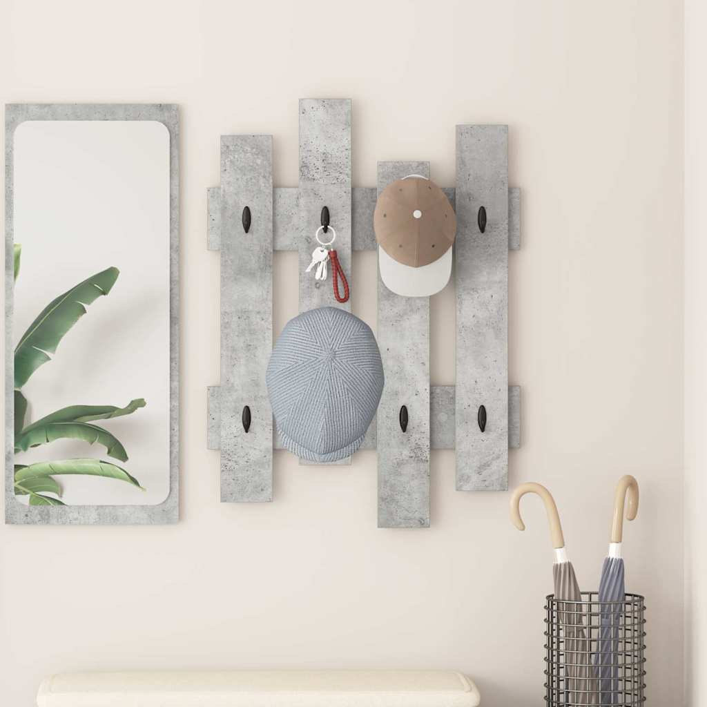 Vegghengt kleshenger Betonggrå 60 x 3 x 82 cm Konstruert tre