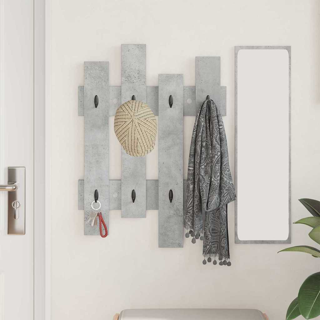 Vegghengt kleshenger Betonggrå 60 x 3 x 82 cm Konstruert tre