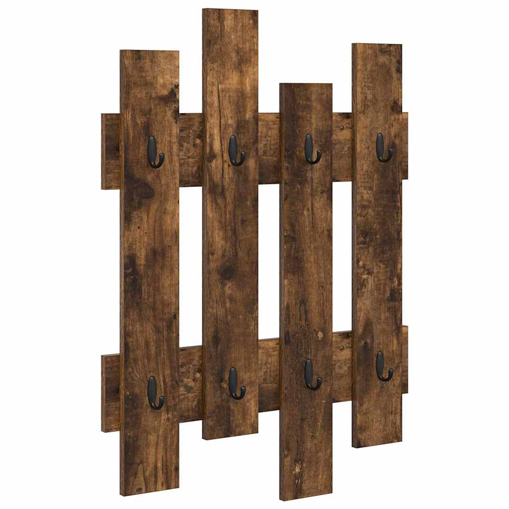 Vegghengt kleshenger Røkt eik 60 x 3 x 82 cm Konstruert tre