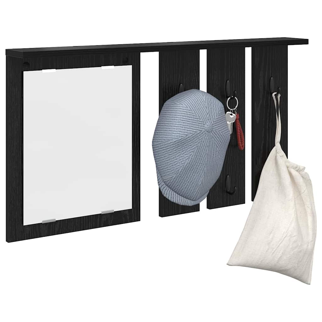 Vegghengt kleshenger Svart eik 85 x 10 x 45 cm Konstruert tre