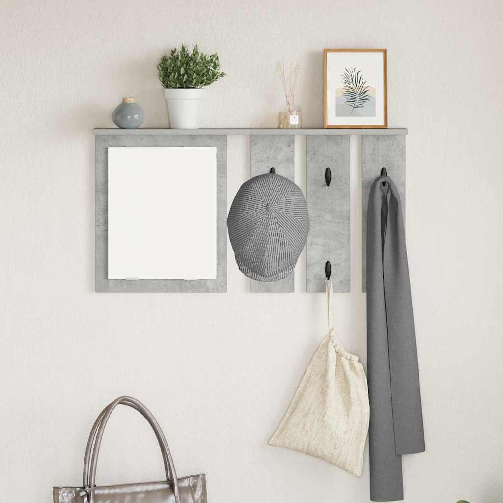 Vegghengt kleshenger Betonggrå 85 x 10 x 45 cm Konstruert tre