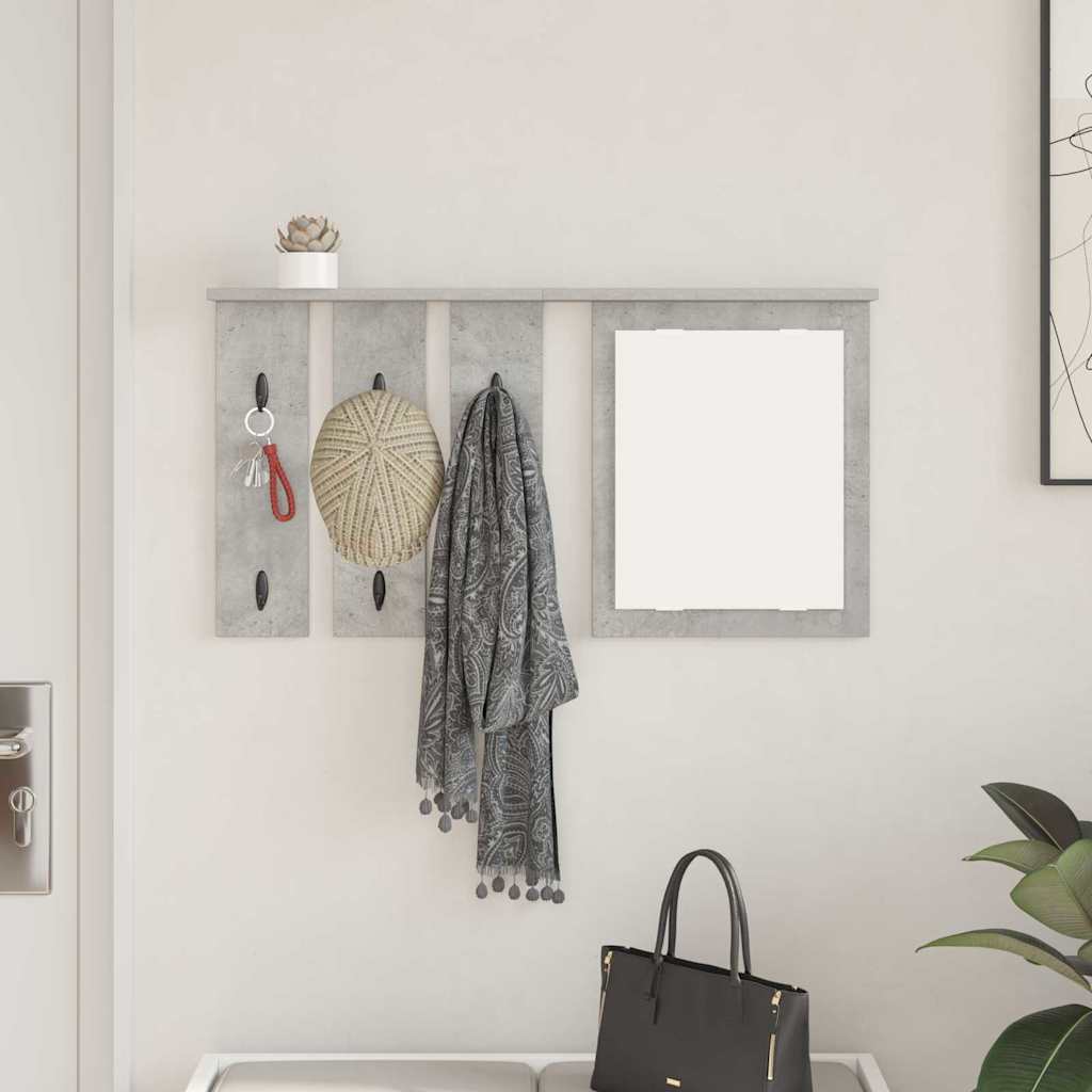 Vegghengt kleshenger Betonggrå 85 x 10 x 45 cm Konstruert tre