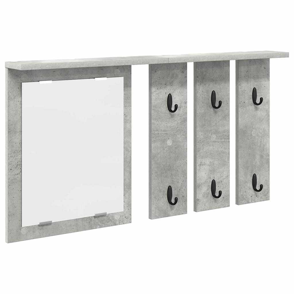 Vegghengt kleshenger Betonggrå 85 x 10 x 45 cm Konstruert tre