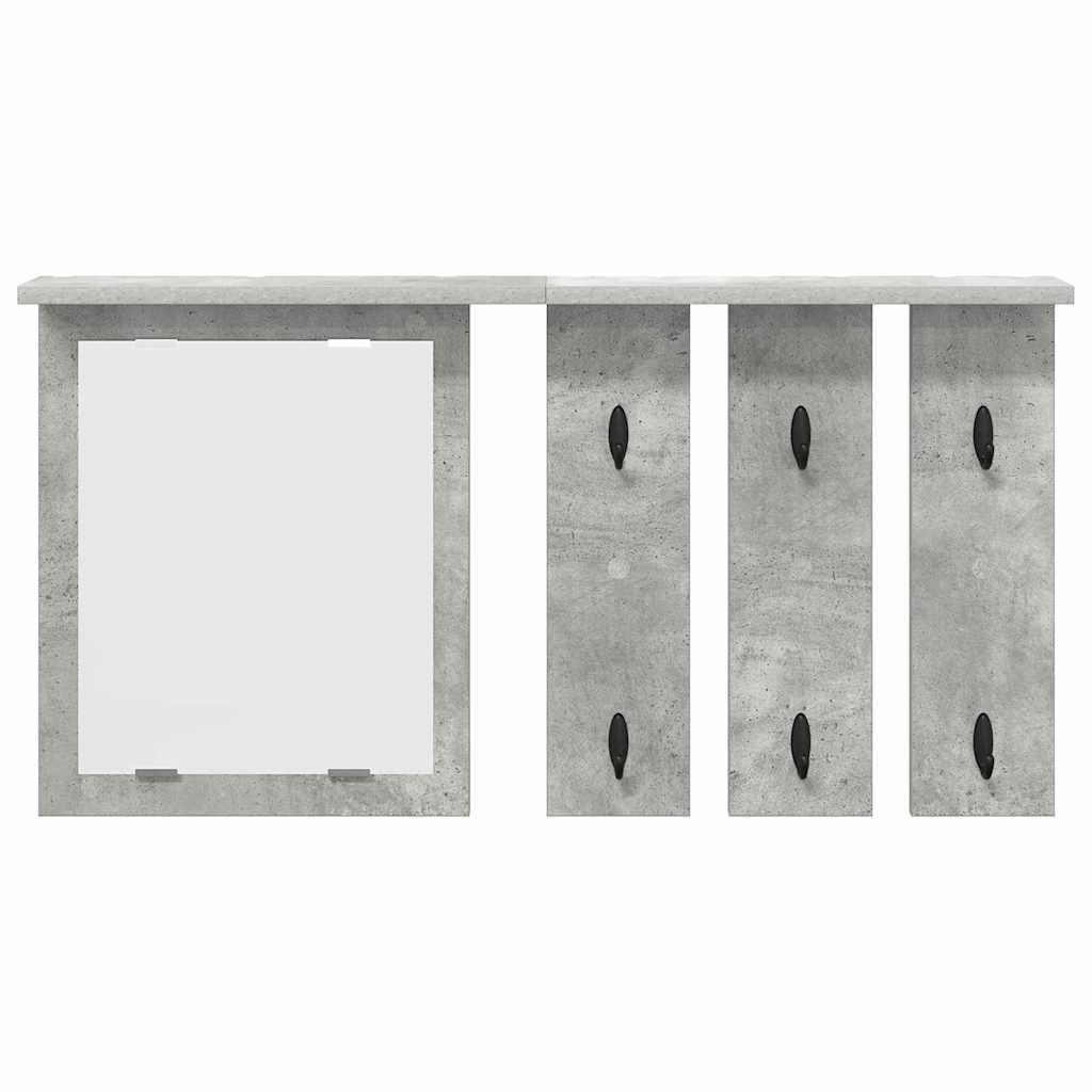 Vegghengt kleshenger Betonggrå 85 x 10 x 45 cm Konstruert tre