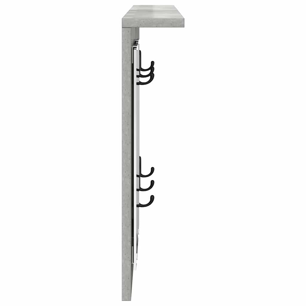 Vegghengt kleshenger Betonggrå 85 x 10 x 45 cm Konstruert tre