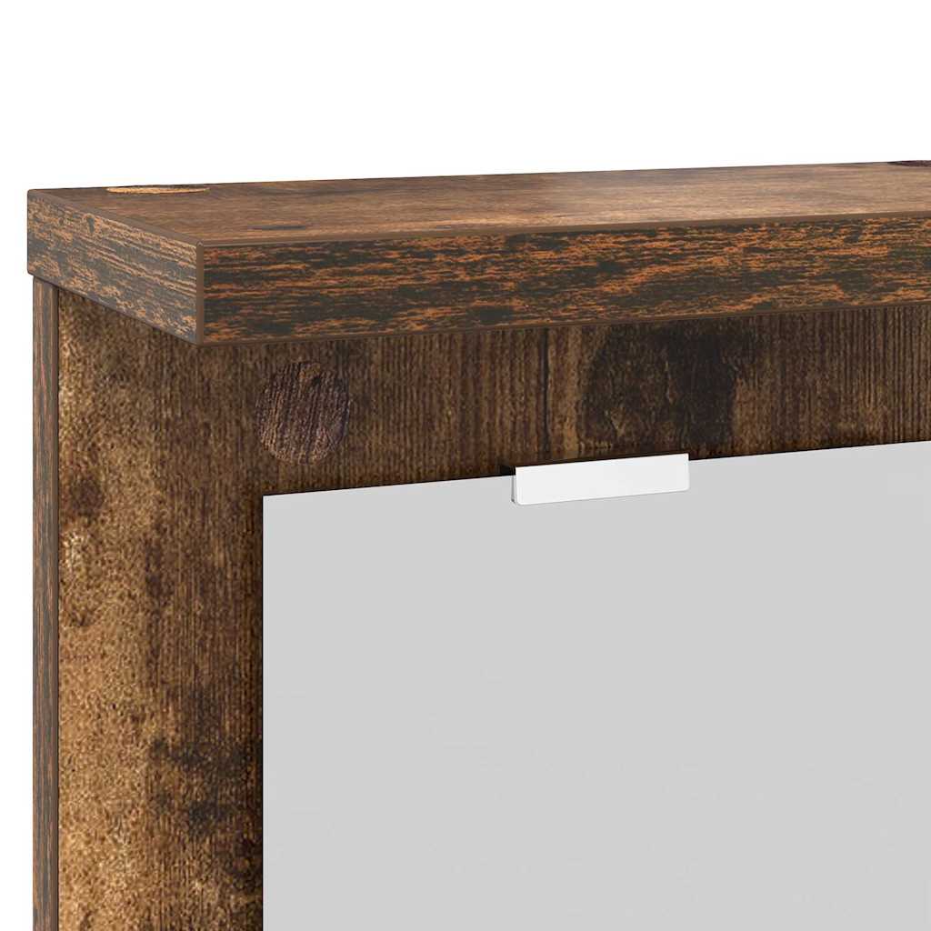 Vegghengt kleshenger Røkt eik 85 x 10 x 45 cm Konstruert tre