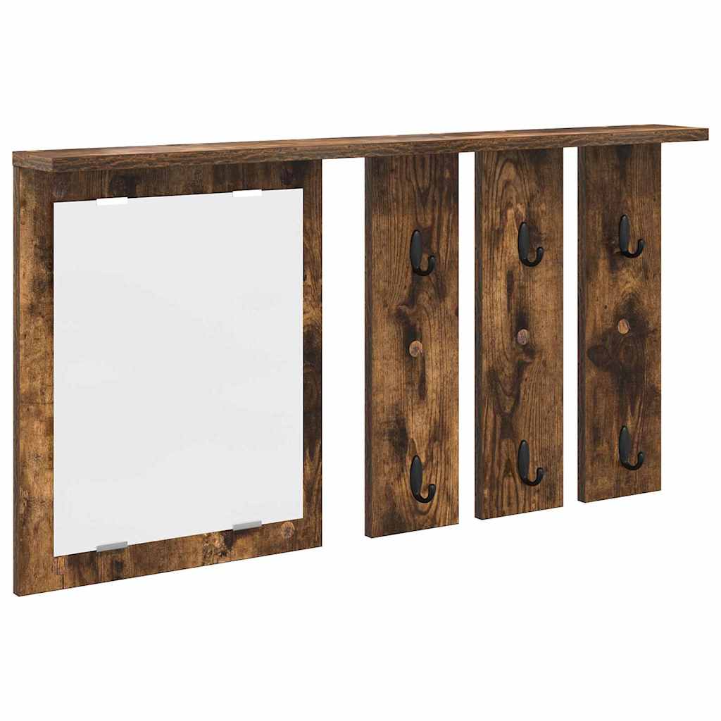 Vegghengt kleshenger Røkt eik 85 x 10 x 45 cm Konstruert tre