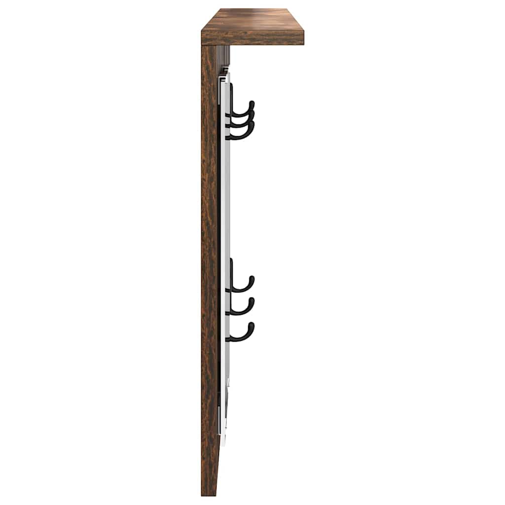 Vegghengt kleshenger Røkt eik 85 x 10 x 45 cm Konstruert tre
