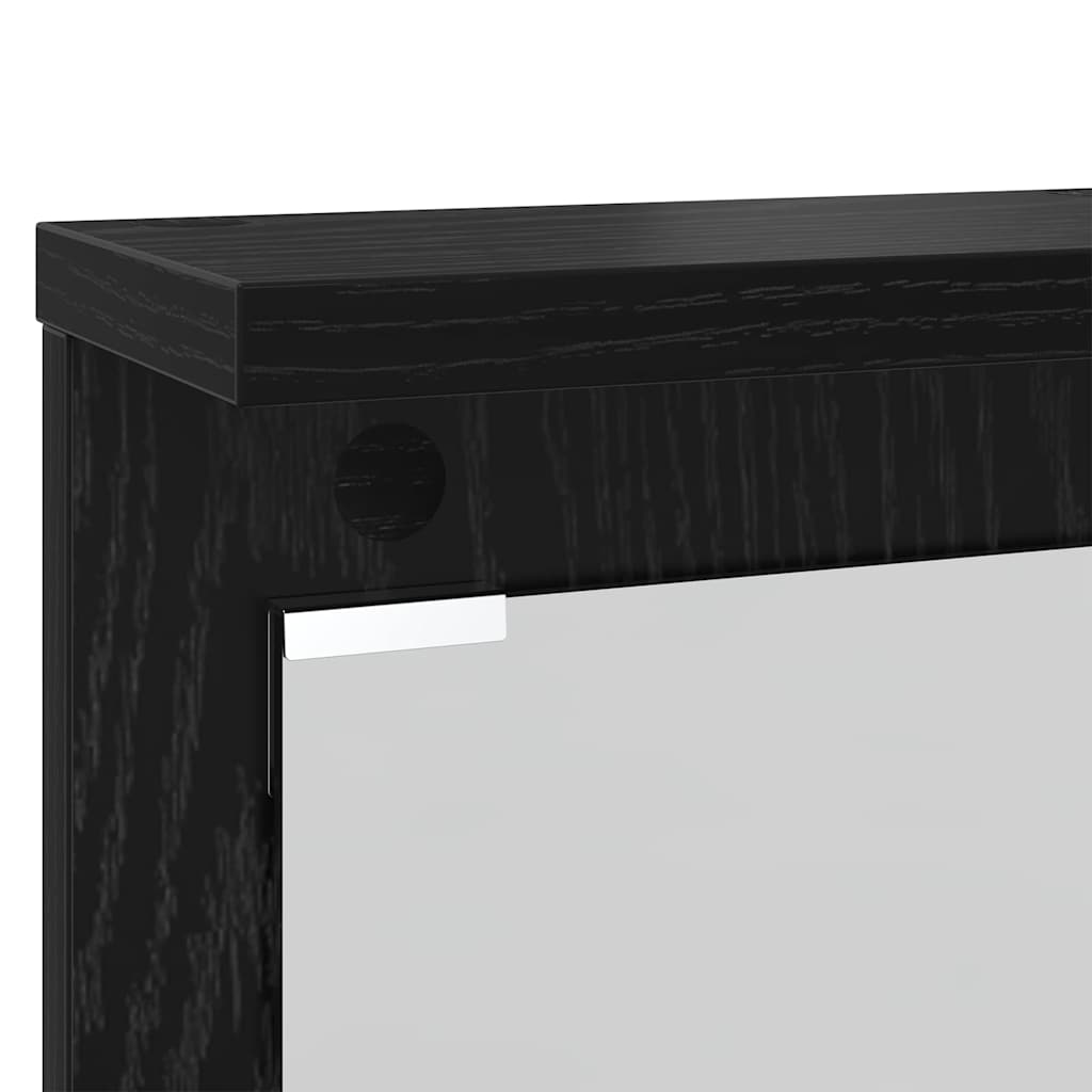 Vegghengt kleshenger Svart eik 84 x 10 x 80 cm Konstruert tre