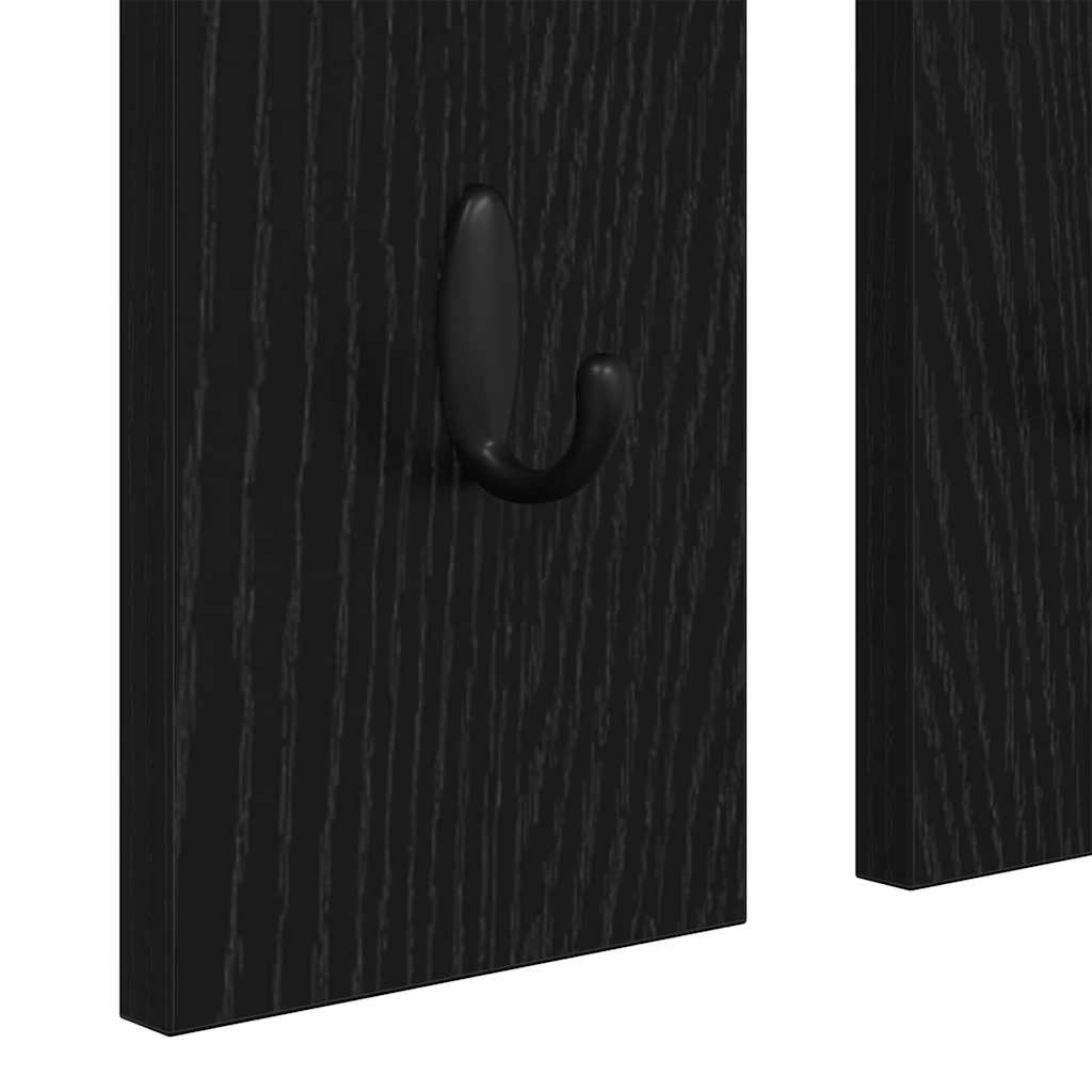 Vegghengt kleshenger Svart eik 84 x 10 x 80 cm Konstruert tre