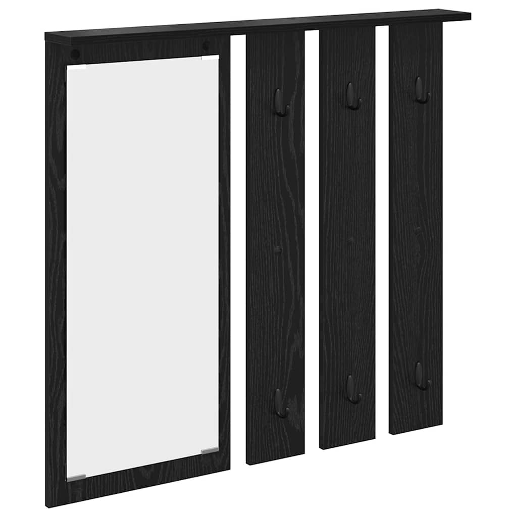 Vegghengt kleshenger Svart eik 84 x 10 x 80 cm Konstruert tre