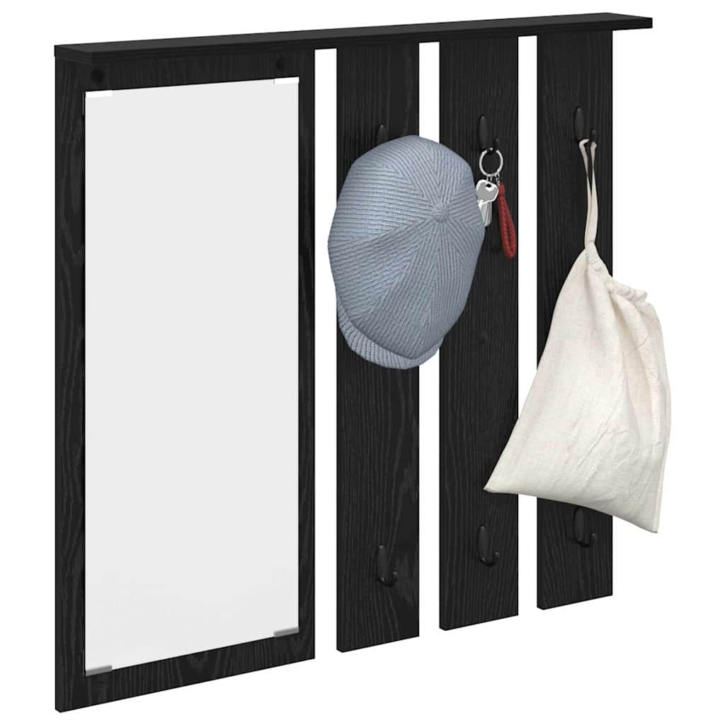 Vegghengt kleshenger Svart eik 84 x 10 x 80 cm Konstruert tre