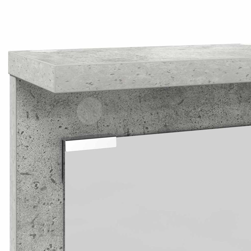 Vegghengt kleshenger Betonggrå 84 x 10 x 80 cm Konstruert tre