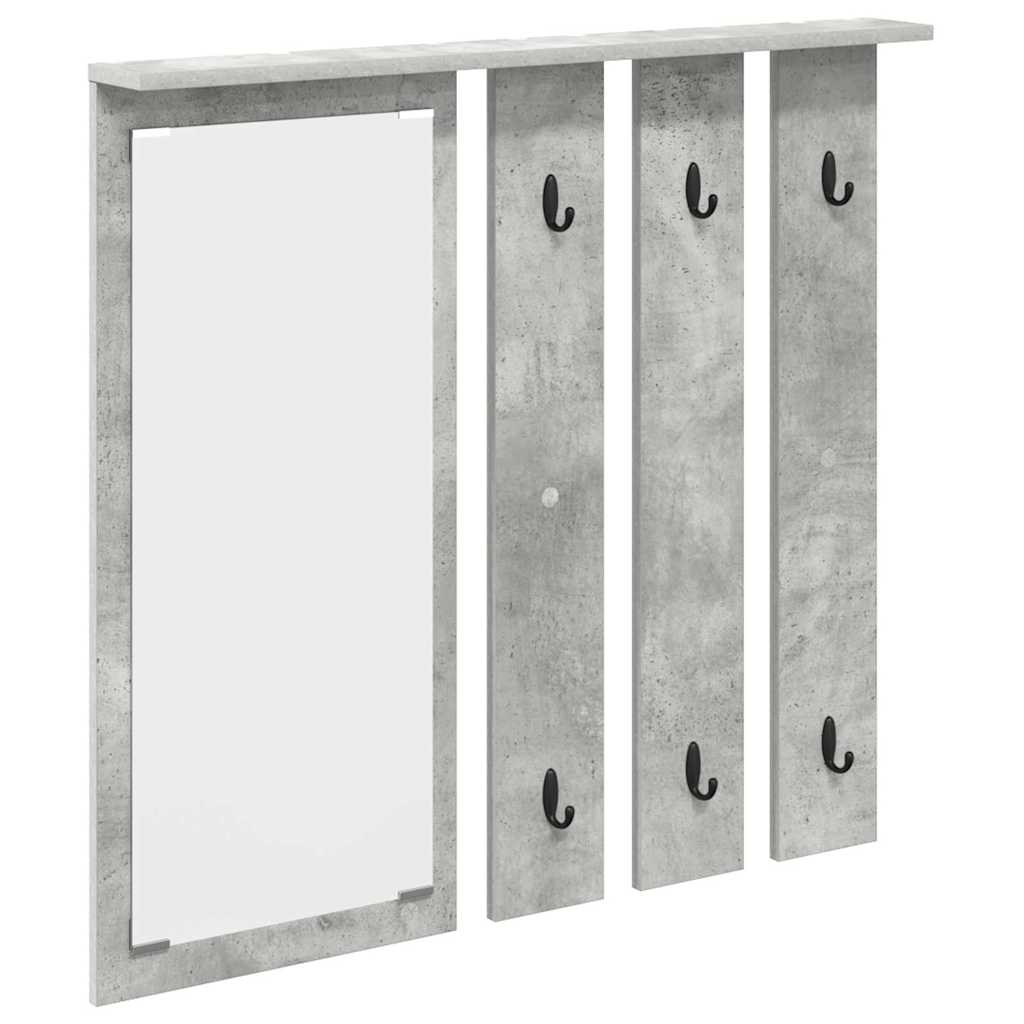 Vegghengt kleshenger Betonggrå 84 x 10 x 80 cm Konstruert tre