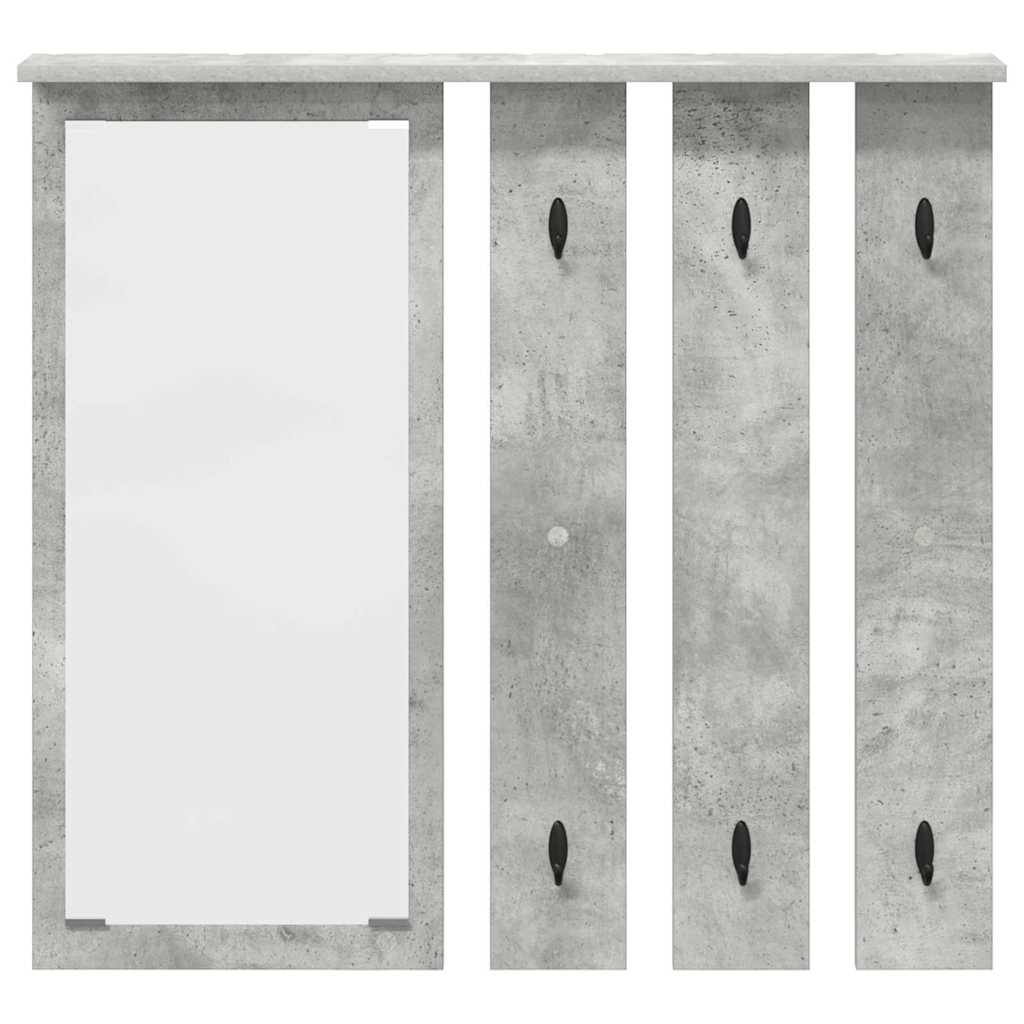 Vegghengt kleshenger Betonggrå 84 x 10 x 80 cm Konstruert tre
