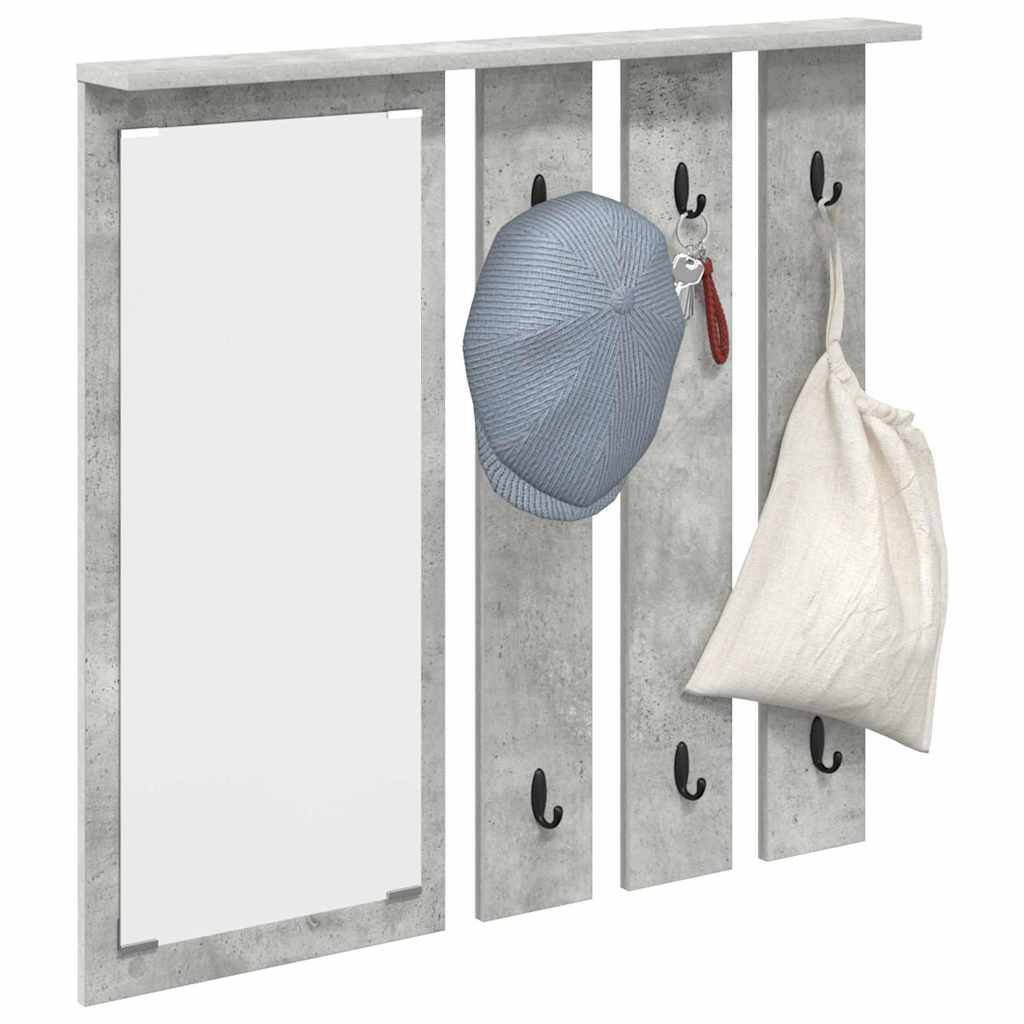 Vegghengt kleshenger Betonggrå 84 x 10 x 80 cm Konstruert tre