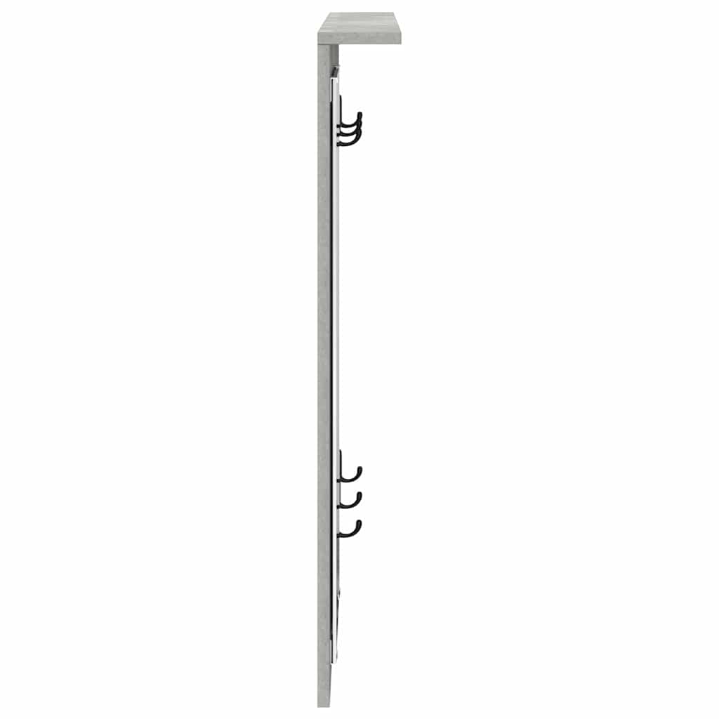 Vegghengt kleshenger Betonggrå 84 x 10 x 80 cm Konstruert tre