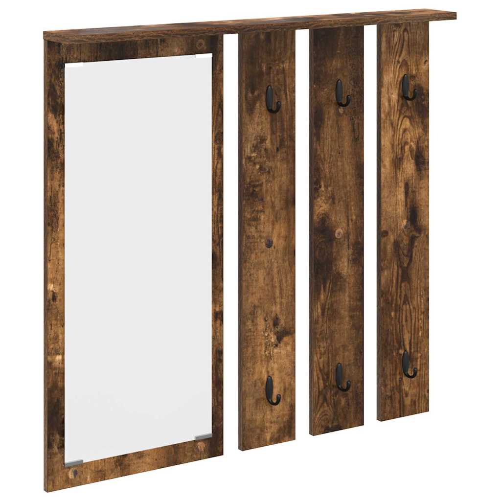 Vegghengt kleshenger Røkt eik 84 x 10 x 80 cm Konstruert tre