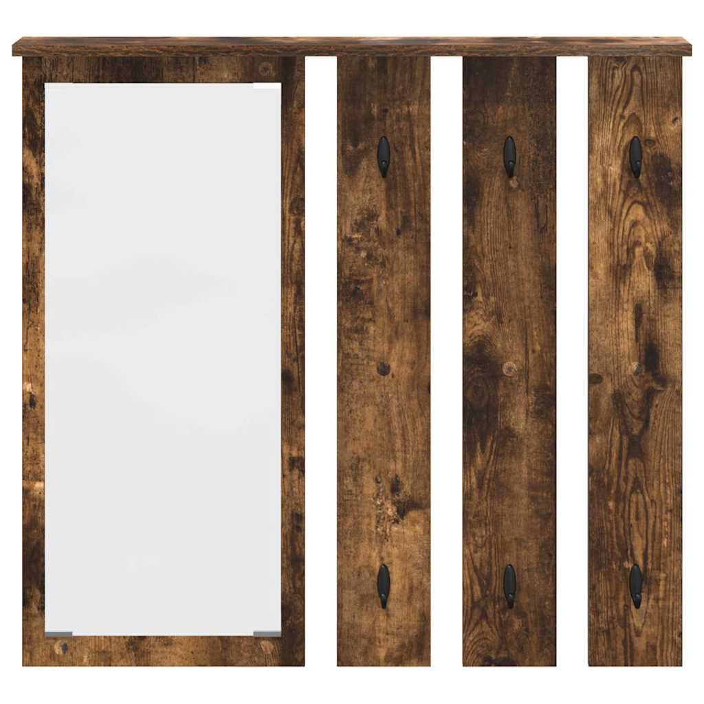 Vegghengt kleshenger Røkt eik 84 x 10 x 80 cm Konstruert tre