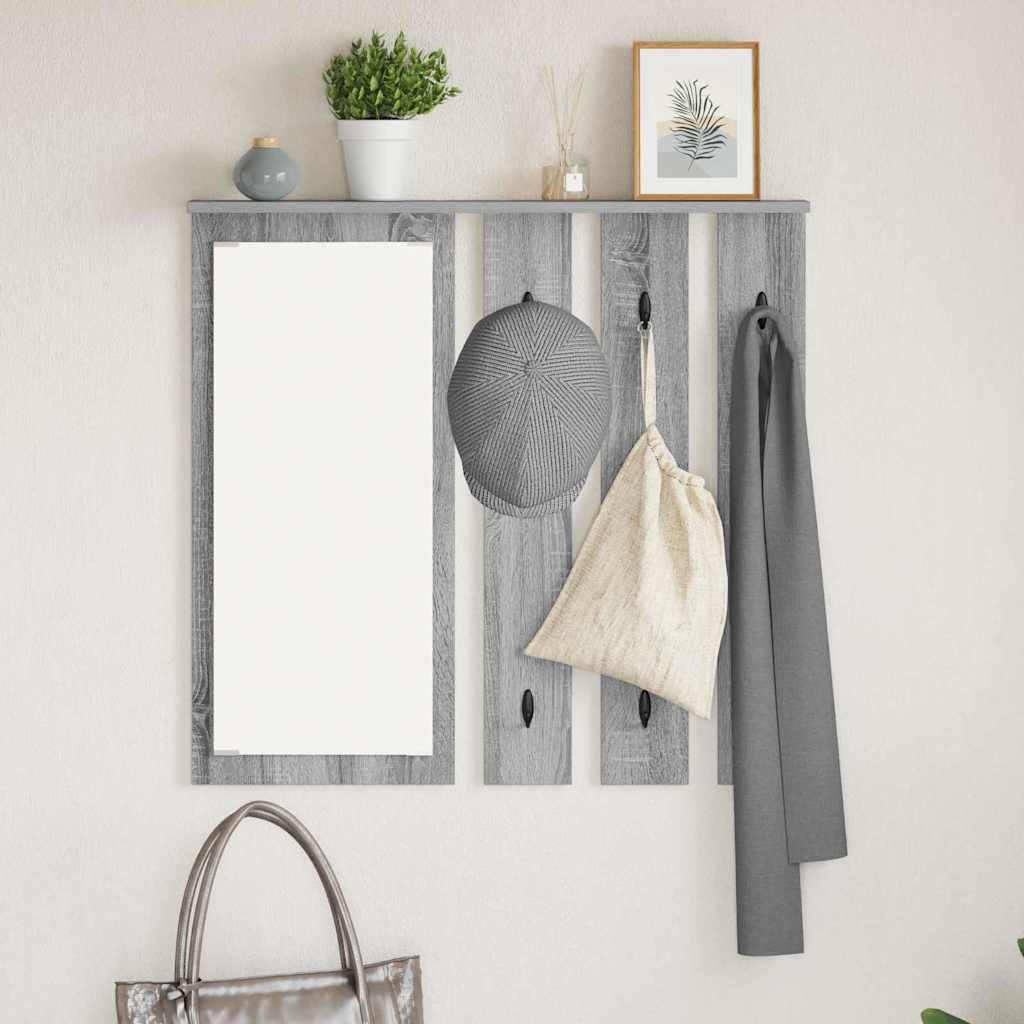 Vegghengt kleshenger Grå sonoma 84 x 10 x 80 cm Konstruert tre