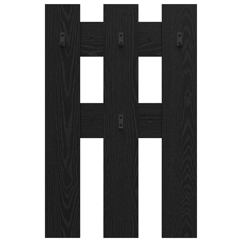 Vegghengt kleshenger Svart eik 65 x 3 x 100 cm Konstruert tre