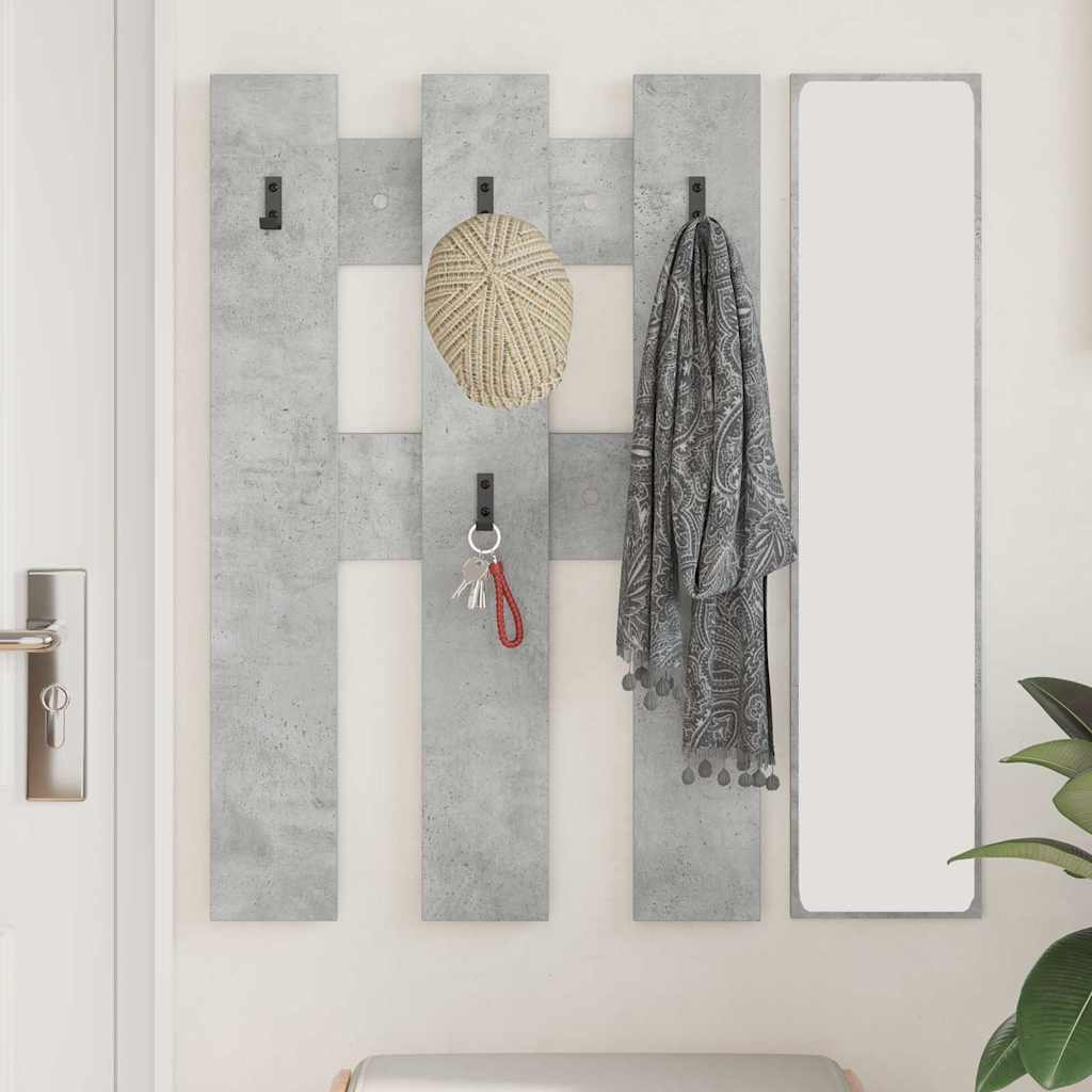 Vegghengt kleshenger Betonggrå 65 x 3 x 100 cm Konstruert tre